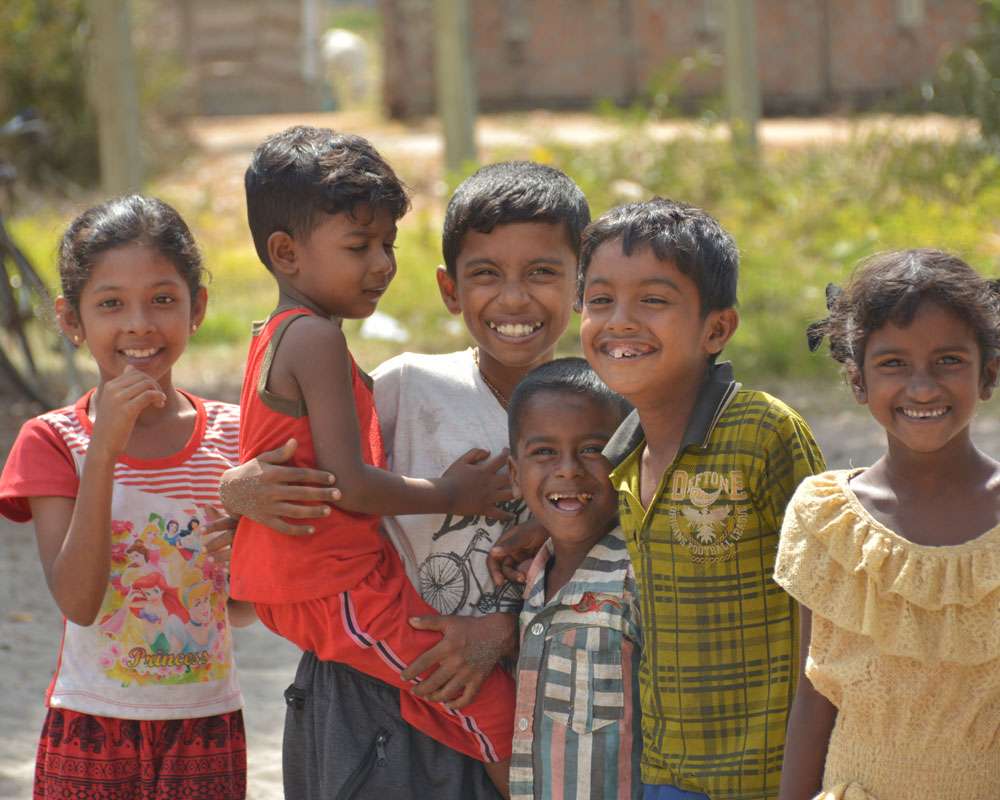 sri lanka kids laughing together