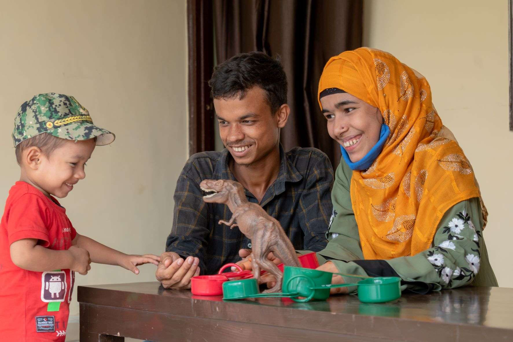 Rukhsana with her husband and son