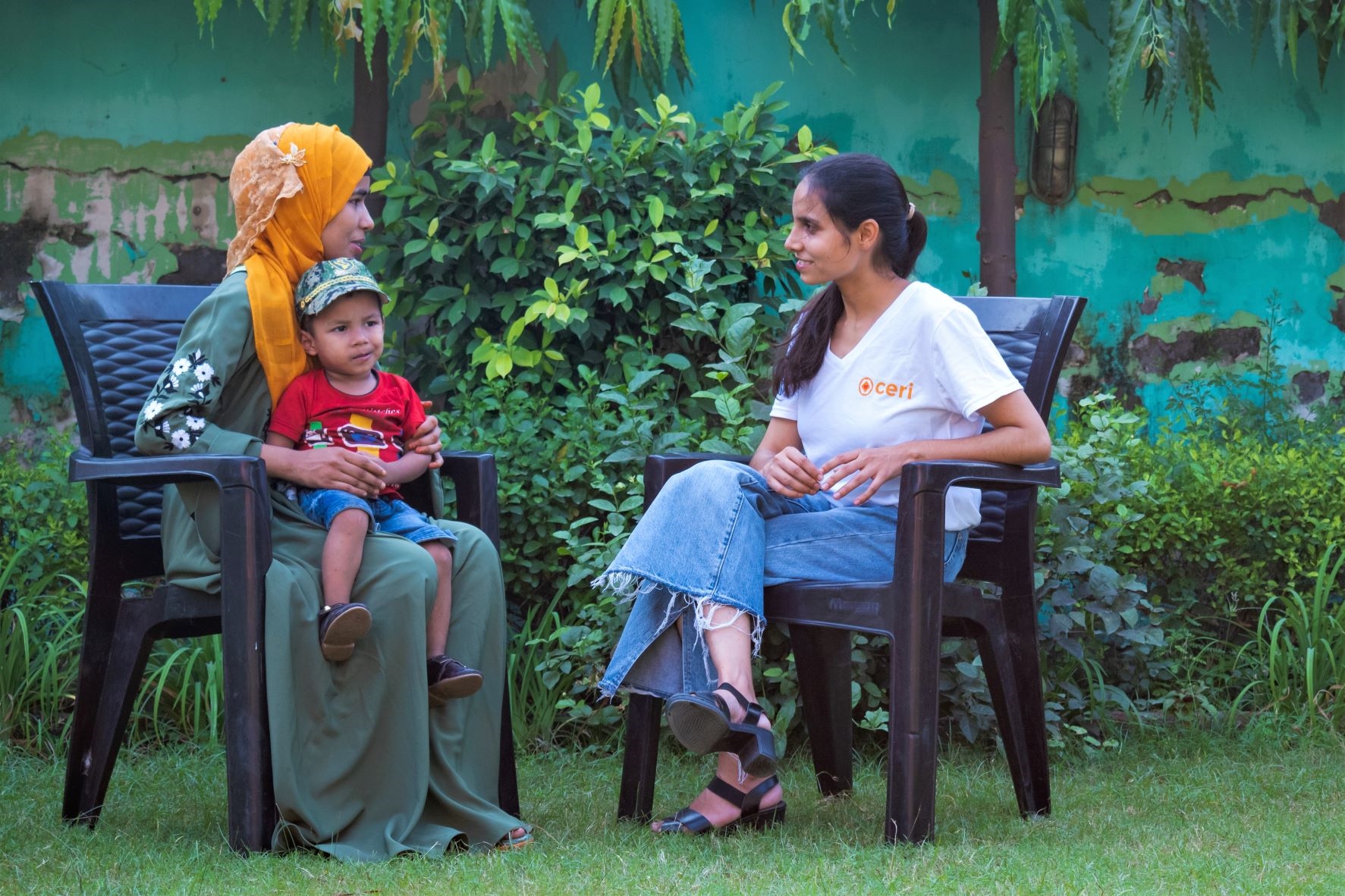 Rukhsana receiving counseling from CERI staff