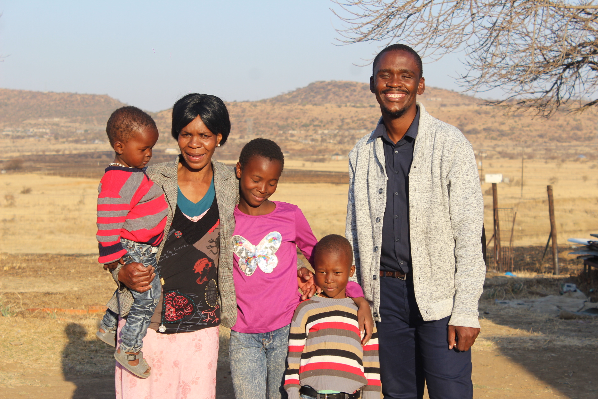 Children, Amahle and Siyanda, with their aunt