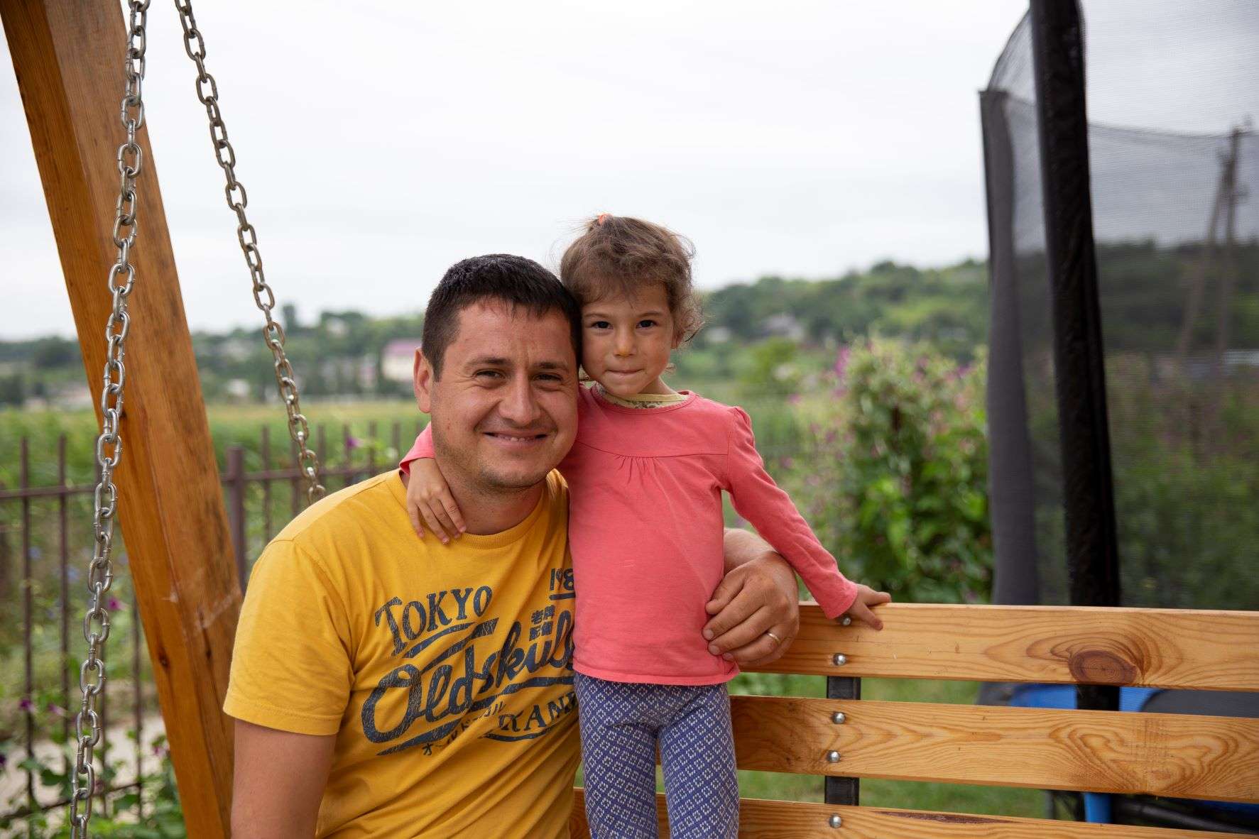 Nadejda with her foster dad, Constantin.