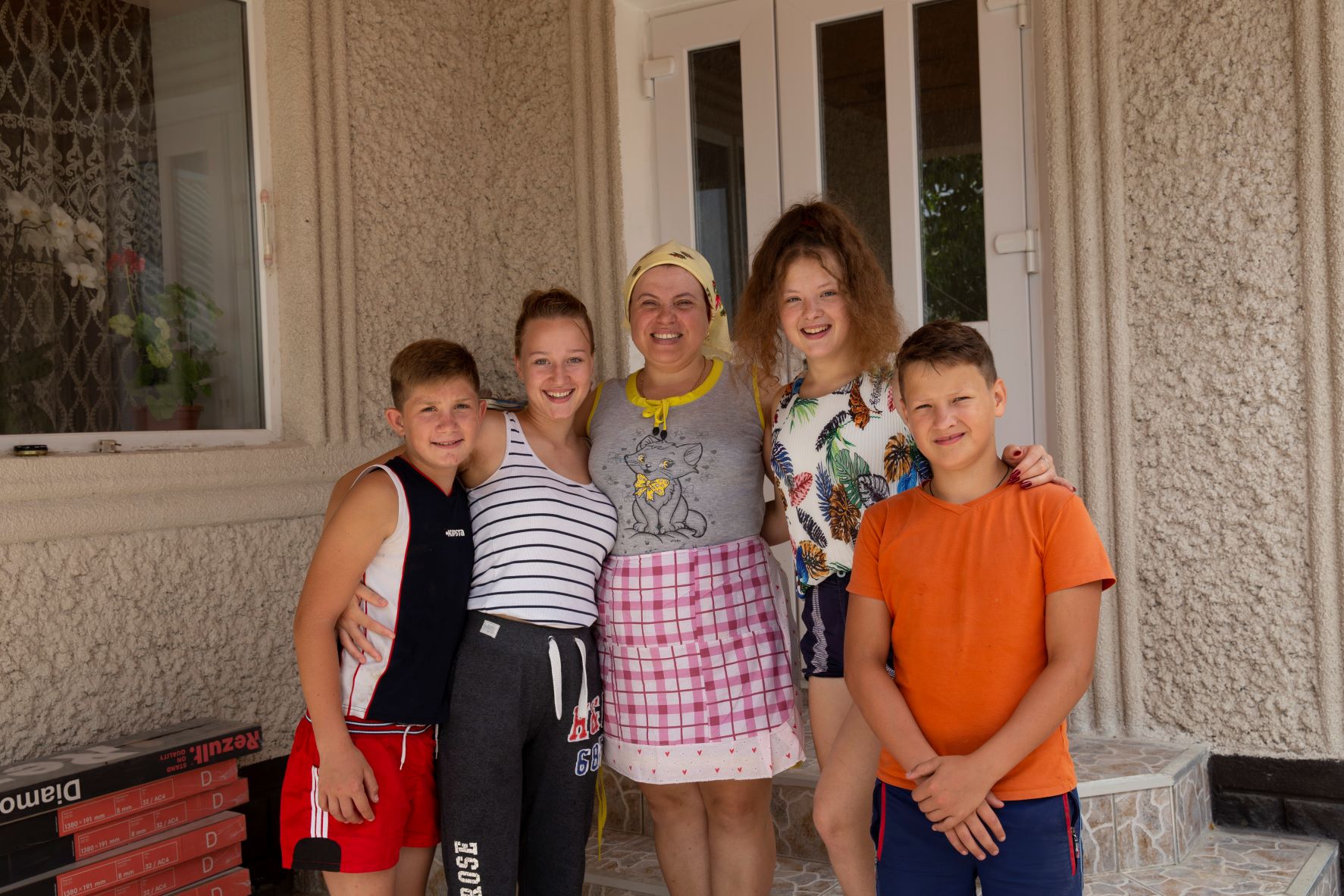 Moldovan foster mom with children