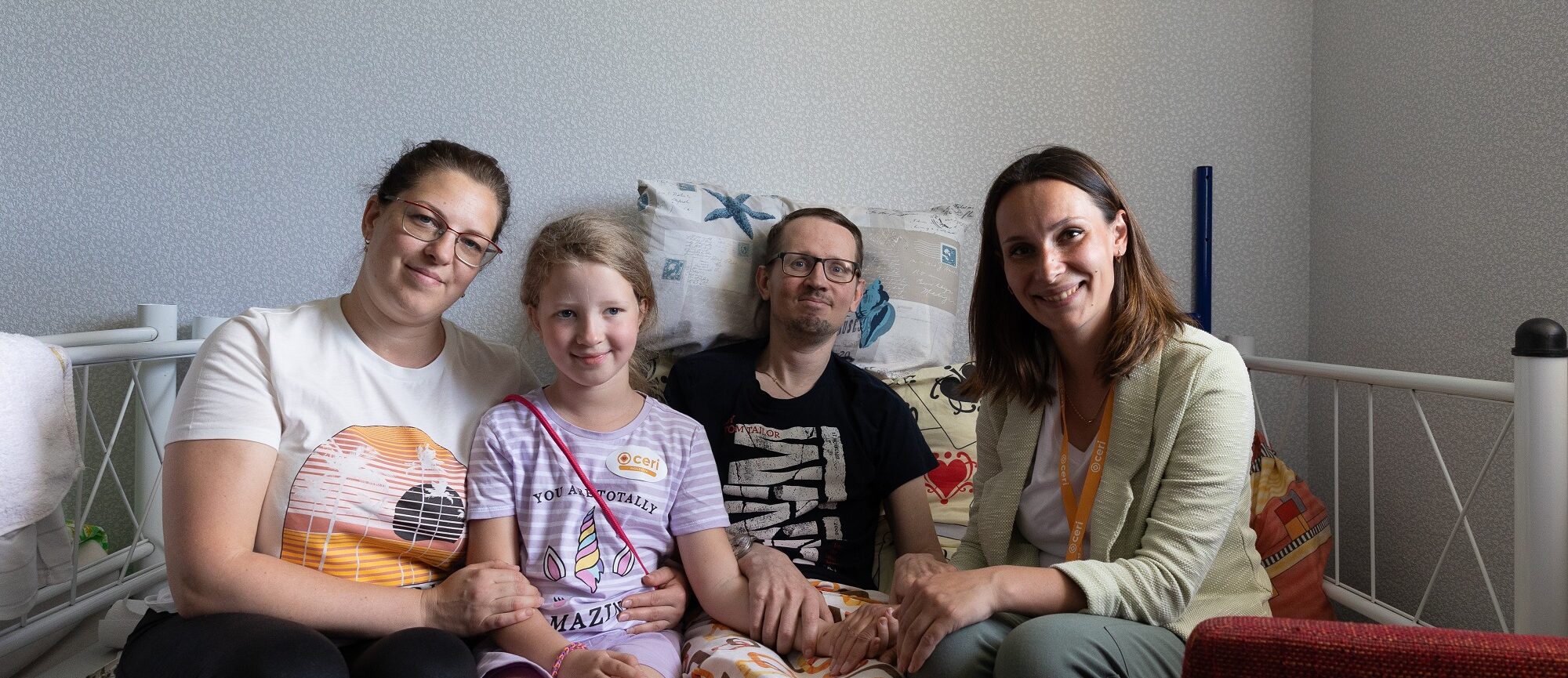 Refugee family from Ukraine with CERI staff in Moldova