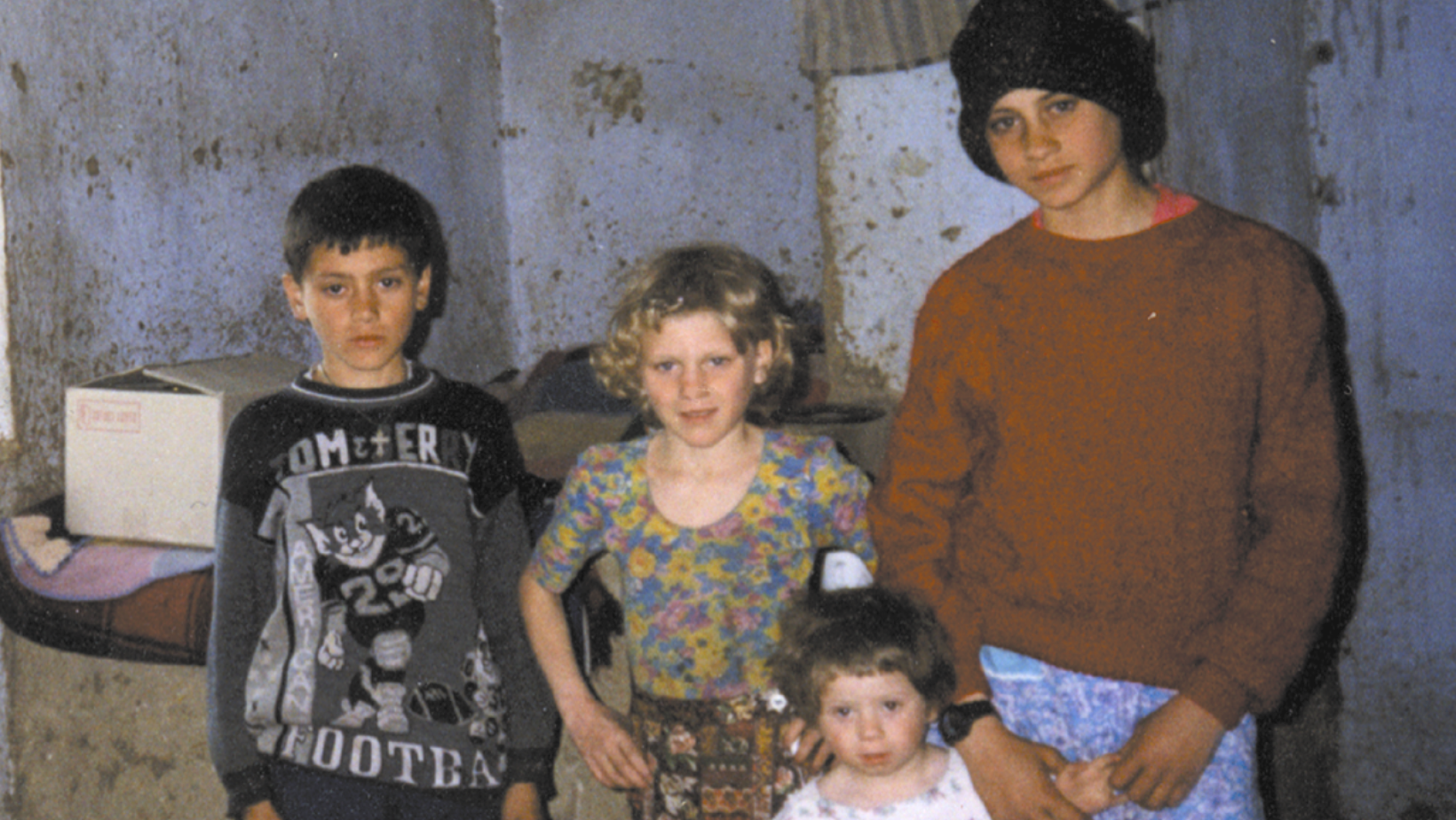 Ana with her 3 siblings in Moldova