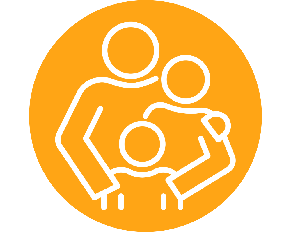 Orange Icon of a family