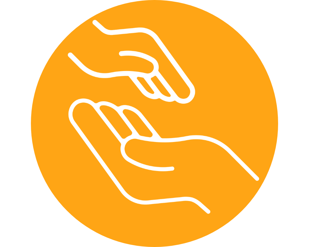 Orange Icon of hands