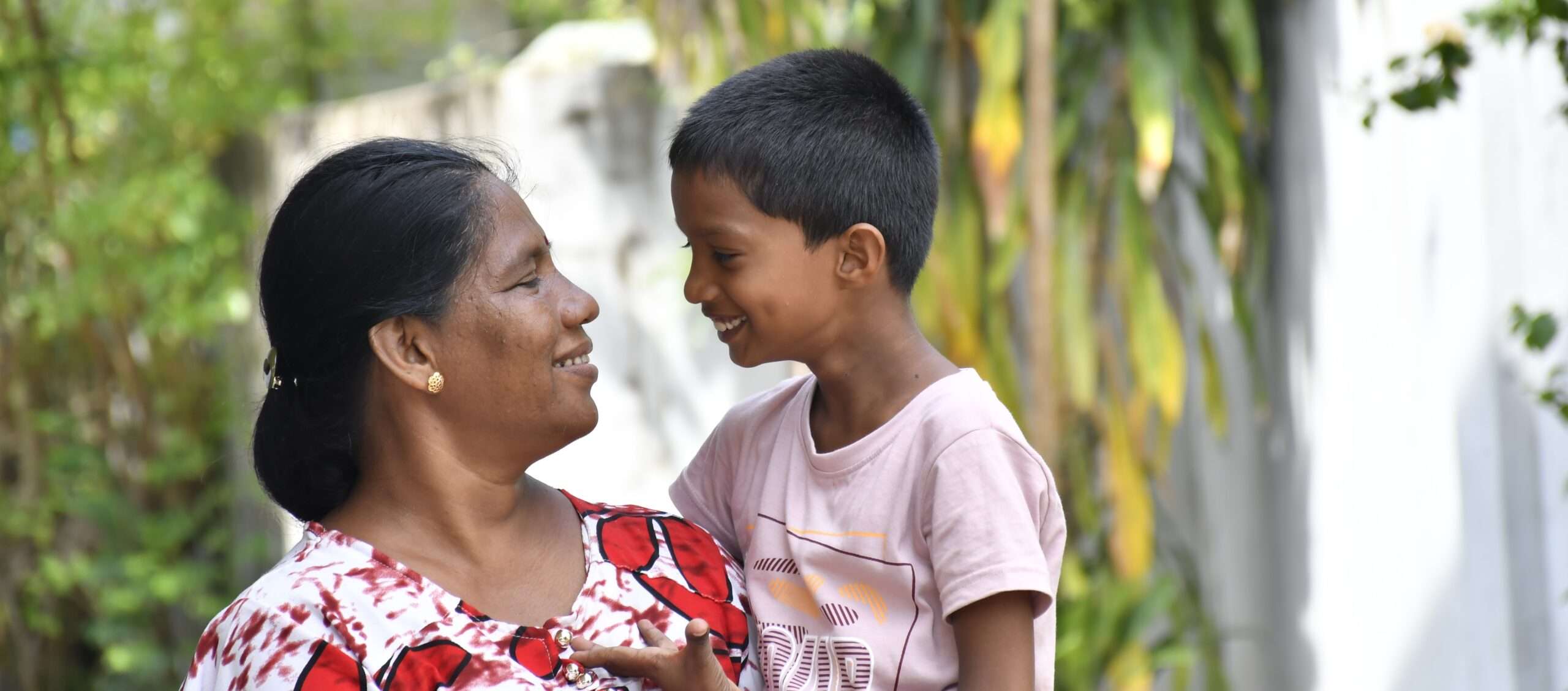 Mom and son in Sri Lanka